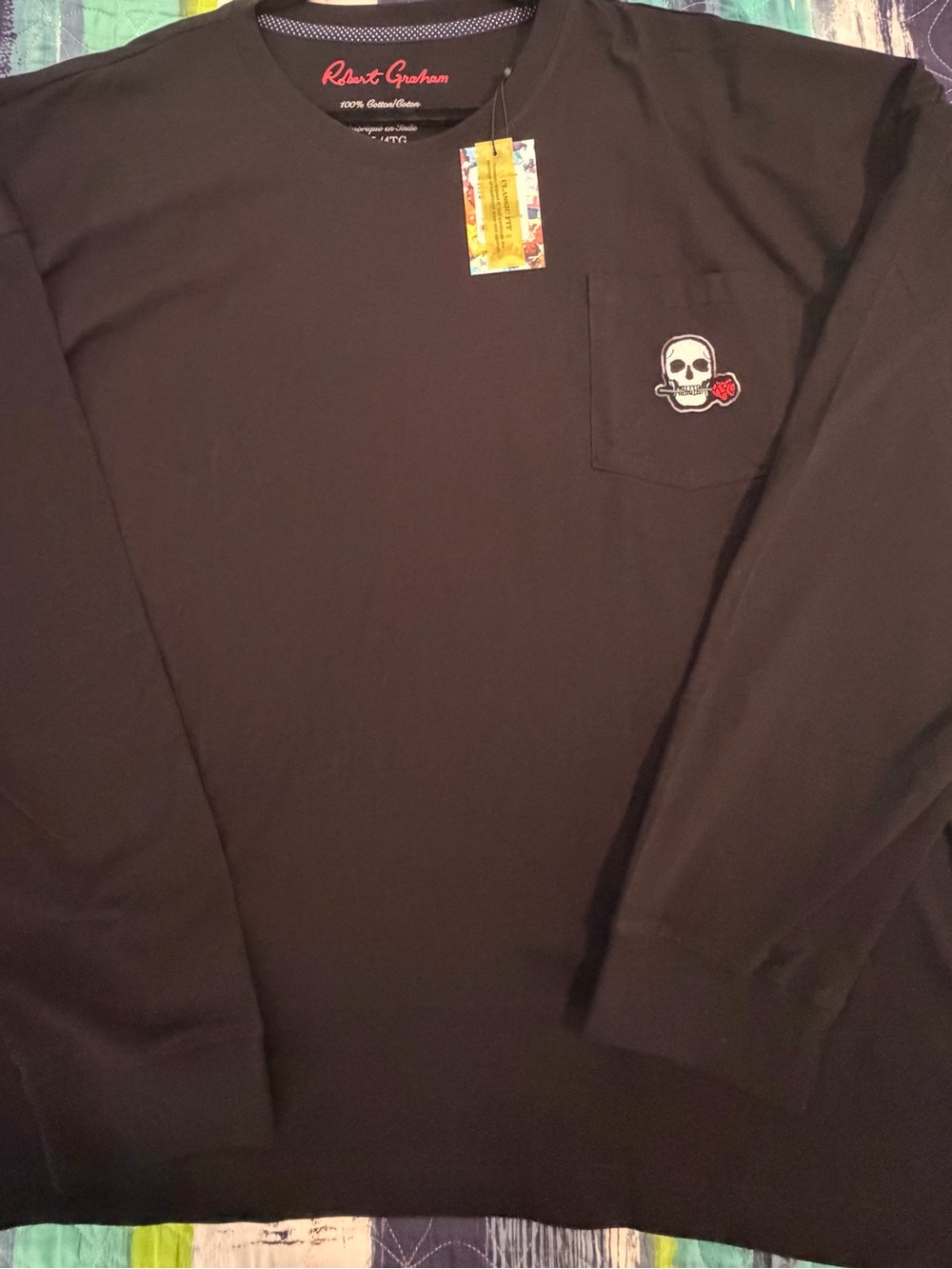 Long Sleeve Black Robert Graham Tee